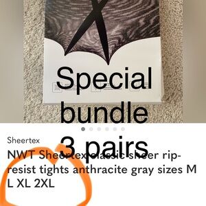 FOR @rihard93 3 pairs Sheertex Sheer Rip-Resist Tights - Anthracite Gray